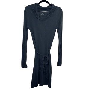 Horny Toad Penumbra Grey Cowl Neck Organic Cotton Angora Dress Women's Sz S